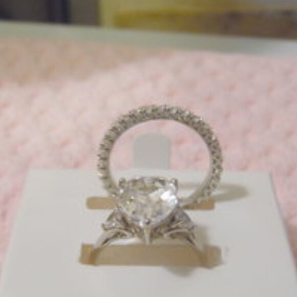 Radiance by Absolute Pear-shape Simulated Diamond & Eternity Band 9 - Picture 2 of 3